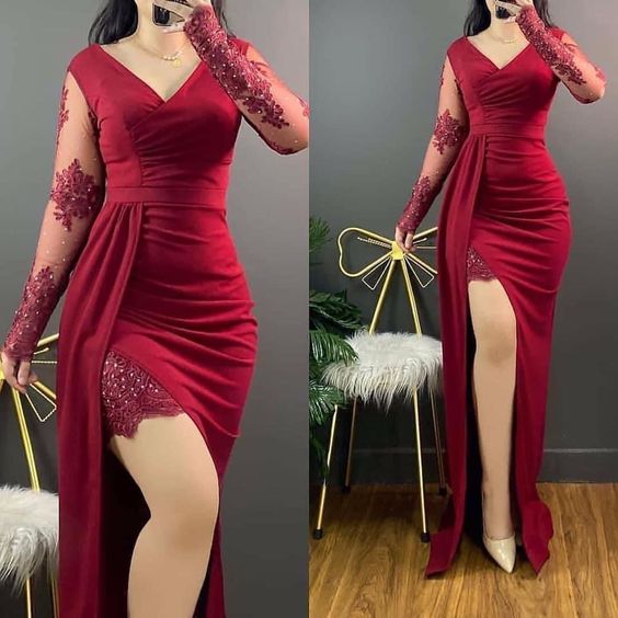 Burgundy Prom Dresses,Elegant Prom Gowns     fg1822