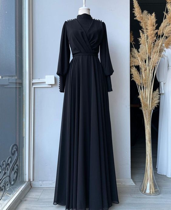 Black Prom Dress, Custom Made Evening Dress      fg1718