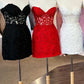 Appliques Strapless Lace-Up Bodycon Mini Homecoming Dress   fg1532