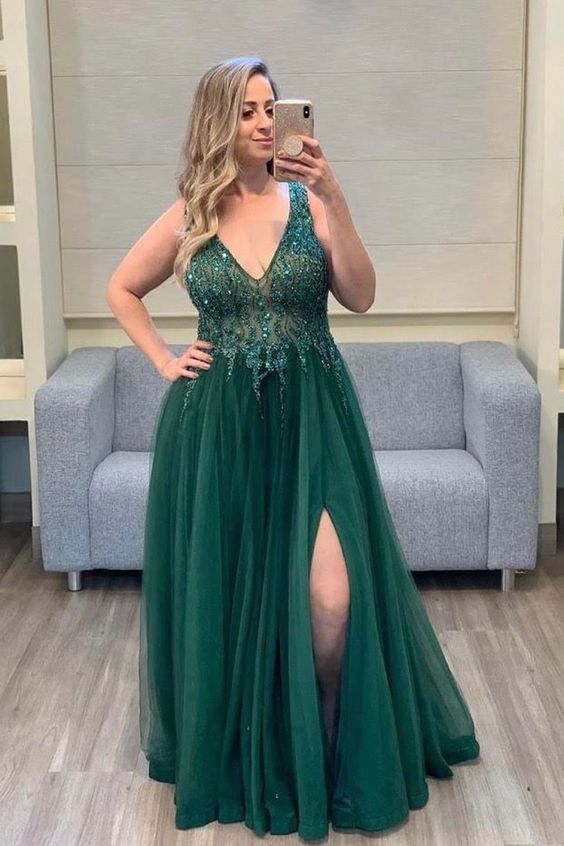 Green Prom Dress Long Dress Princess Formal Evening Gowns     fg1870