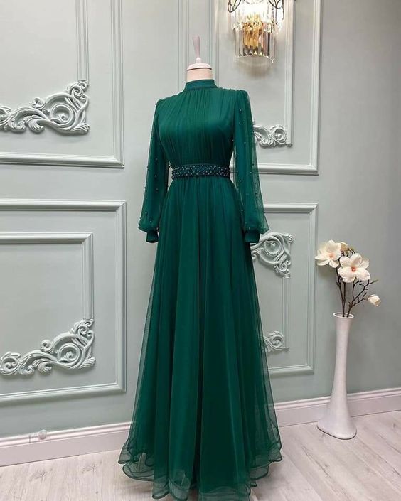 Green Prom Dress, Custom Made Evening Dress      fg1720