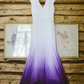 V neck Ombre Formal Prom Dress, A Line Wedding Dress Party Gown    fg1772
