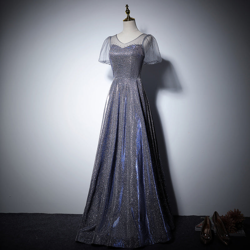 Silver evening dress new long sequins dress bridesmaid dress prom dress      fg144