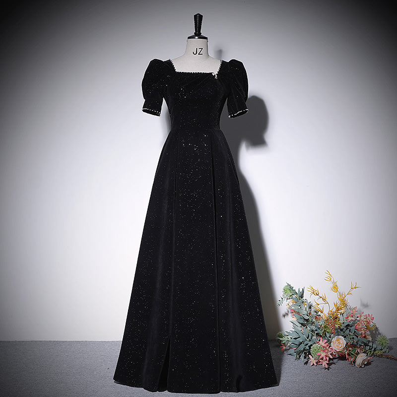 Black a line evening dress new prom dress party gowns     fg222