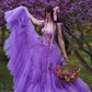 A Line Evening Gowns Long Tulle Lush Layered Evening Prom Dress fg255