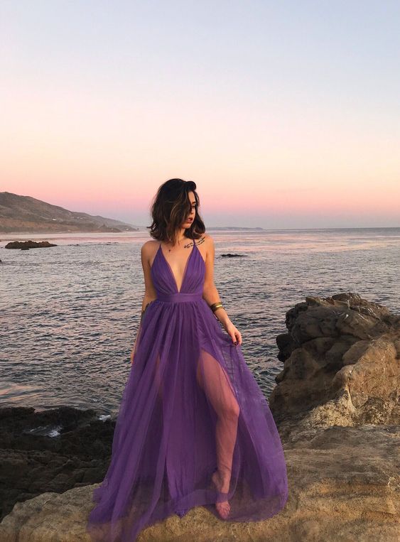 Purple prom dresses for women party sexy evening dresses Prom Dress    fg331