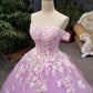 New Arrival Floral Wedding Dresses A-Line Floor Length Lace Up Off The Shoulder Ball Gown With Beads And Appliques     fg513