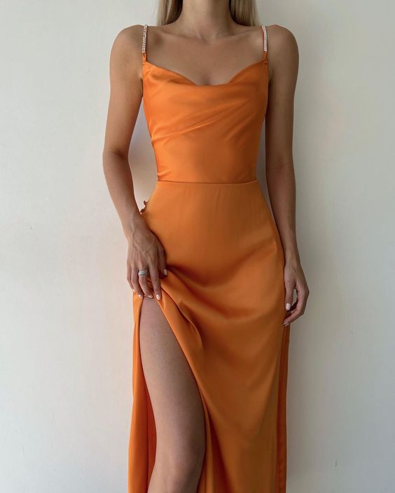 Sexy Orange Mermaid Prom Dress     fg650